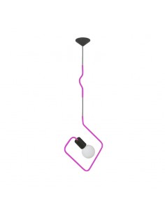 COLGANTE DOBLADO CUADRADO ROSA E27