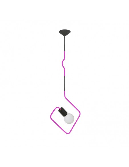 COLGANTE DOBLADO CUADRADO ROSA E27