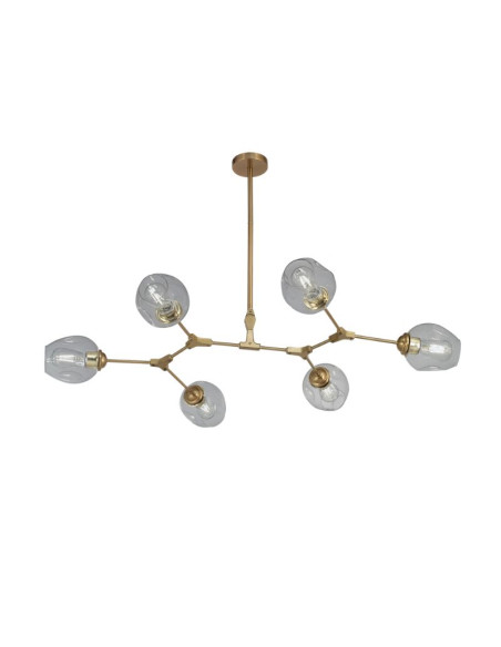 COLGANTE PARANA 6 LUCES BRONCE TRANSPARENTE E27