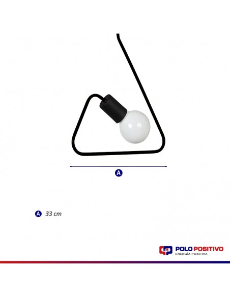 COLGANTE DOBLADO TRIANGULO ROSA E27