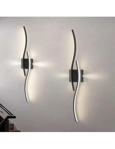 APLIQUE PARED TIARA 36W NEGRO