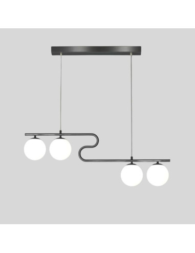 COLGANTE UPS LED 4 LUCES G9 80CM X120CM NEGRO