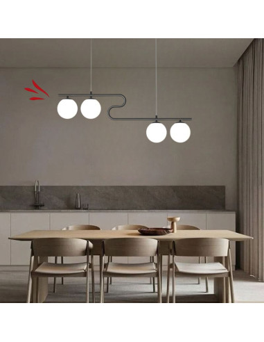 COLGANTE UPS LED 4 LUCES G9 80CM X120CM NEGRO