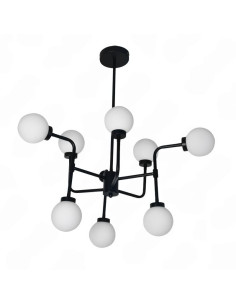 COLGANTE BALL G9  9 LUCES NEGRO TEX CANDIL