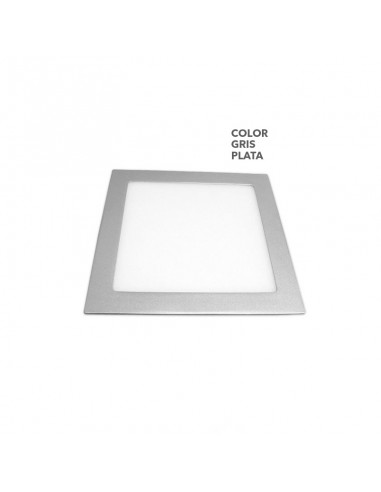 PANEL DE EMBUTIR LED CUADRADO GRIS PLATA 6W CALIDO 3000K 12X