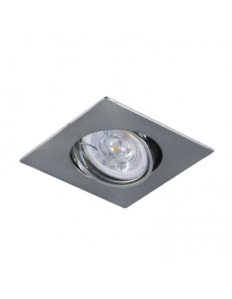 SPOT EMBUTIR DICRO MOVIL CUADRADO 10CM ALUM ACERO