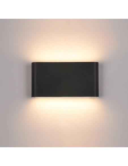 APLIQUE BIDIRECCIONAL MYST II LED 2X6W NEGRO 3000K ALUMINIO