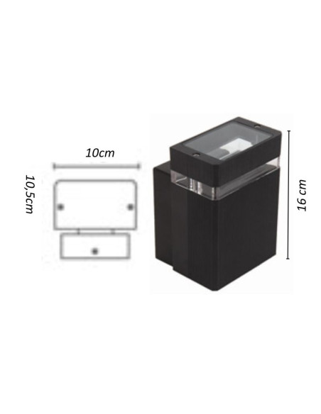 APLIQUE MAO I 1 LUZ GU10 NEGRO CANDIL .