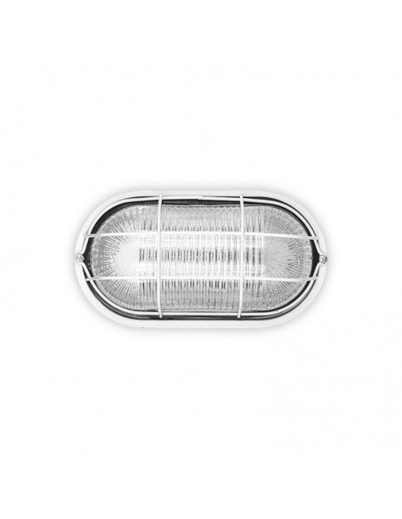 TORTUGA CHAPA OVAL GRANDE E27 BLANCO 25X13CM *