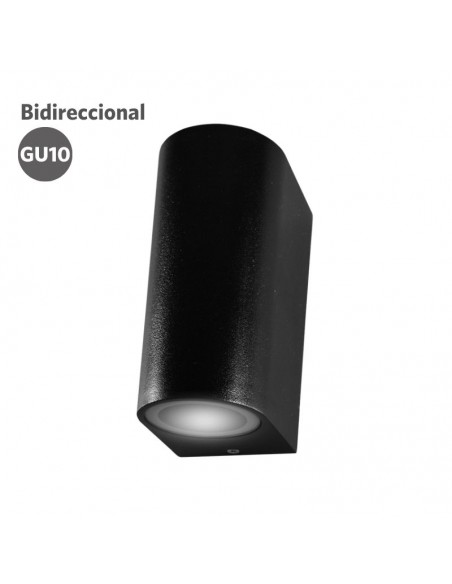 APLIQUE BIDIRECCIONAL CURVO 2 LUCES GU10 NEGRO