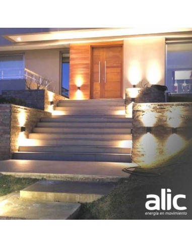 APLIQUE BIDIRECCIONAL CURVO 2 LUCES GU10 NEGRO