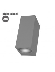 APLIQUE BIDIRECCIONAL RECTO 2 LUCES GU10 GRIS