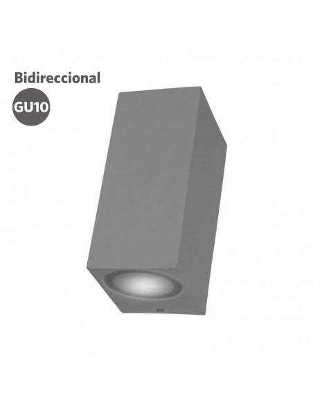 APLIQUE BIDIRECCIONAL RECTO 2 LUCES GU10 GRIS