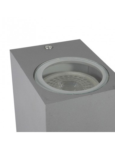 APLIQUE BIDIRECCIONAL RECTO 2 LUCES GU10 GRIS