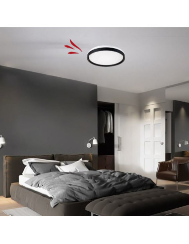 PLAFON LED SPLIT NEGRO 48W 50CMS LUZ CALIDA
