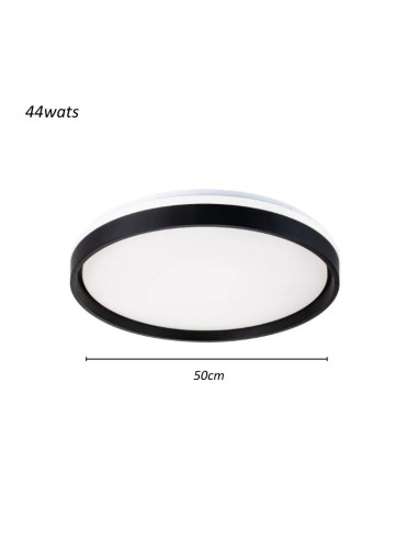 PLAFON LED SPLIT NEGRO 48W 50CMS LUZ CALIDA