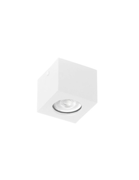 PLAFON TECHO ALUMINIO GU10 CUADRADO BLANCO (225/P)