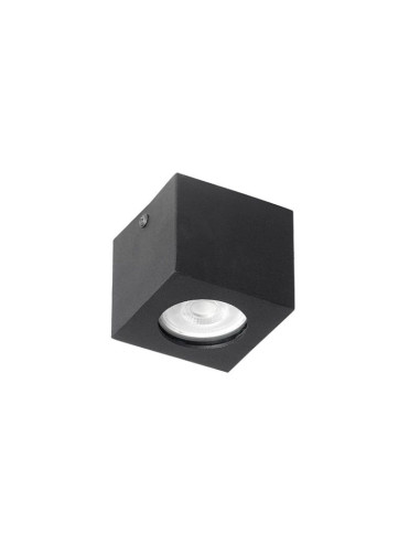 PLAFON TECHO ALUMINIO GU10 CUADRADO NEGRO (225/P)