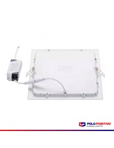 PANEL DE EMBUTIR LED CUADRADO BLANCO 24W CALIDO 3000K 30X30C 2