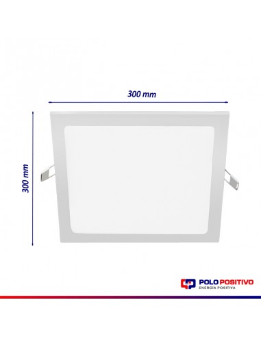 PANEL DE EMBUTIR LED CUADRADO BLANCO 24W CALIDO...