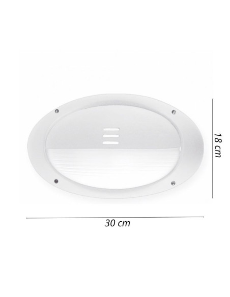 TORTUGA OVAL POLIPROPILENO C/ VISERA ARO ALTO BLANCO E27