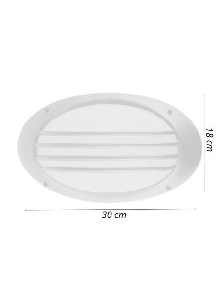 TORTUGA OVAL POLIPROPILENO C/ REJA ARO ALTO BLANCO E27