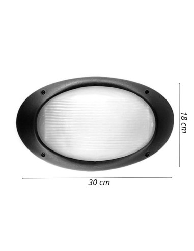 TORTUGA OVAL POLIPROPILENO LISA ARO ALTO NEGRO E27