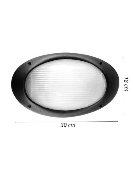 TORTUGA OVAL POLIPROPILENO LISA ARO ALTO NEGRO E27