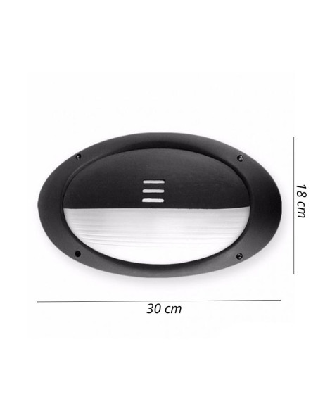 TORTUGA OVAL POLIPROPILENO C/ VISERA ARO ALTO NEGRO E27