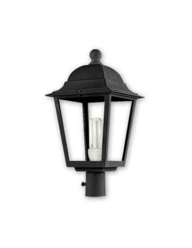 FAROL POLICARBONATO 4 CARAS E27 NEGRO