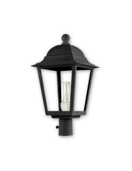 FAROL POLICARBONATO 4 CARAS E27 NEGRO