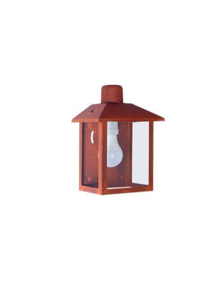 FAROL RECTO P/ PARED OXIDO 18X18X12CM