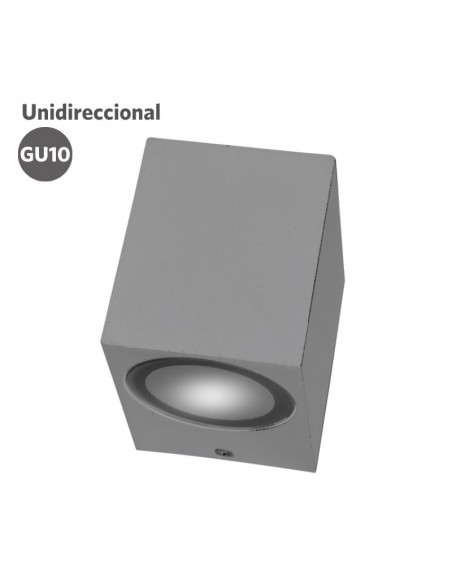 APLIQUE UNIDIRECCIONAL RECTO 1 LUZ GU10 GRIS ALIC