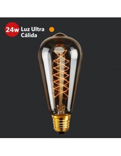 LAMPARA ANTIQUE FILAMENTO ST64 24/20W INCAND LUZ CALIDA