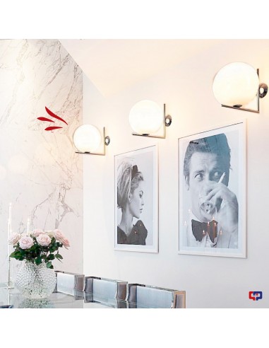 APLIQUE BLOW CROMO 1L E27 VIDRIO OPAL SATINADO .