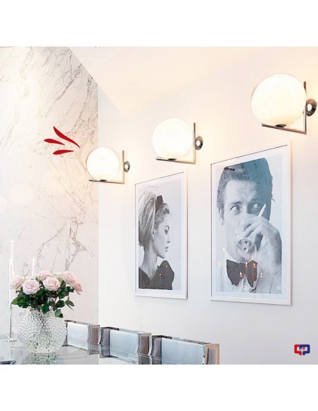 APLIQUE BLOW CROMO 1L E27 VIDRIO OPAL SATINADO .