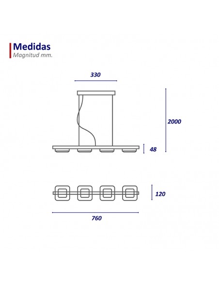 COLGANTE LED LONGBOAT SINGLE 36W DIMMER CANDIL
