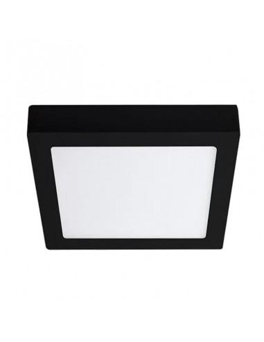 PLAFON LED CUADRADO NEGRO 24W LUZ CALIDA