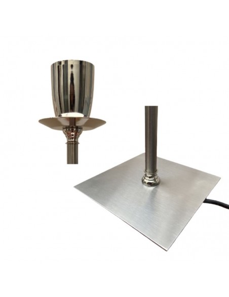 VELADOR CAÑO REDONDO NIQUEL SIN PANTALLA