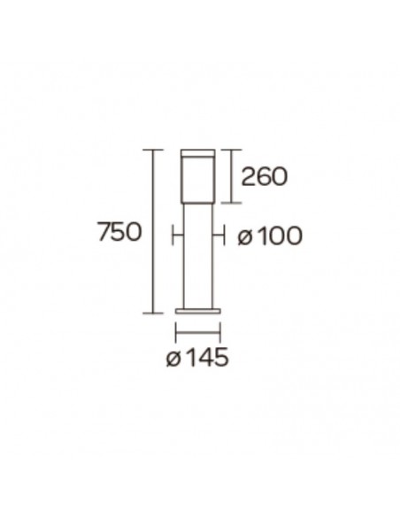 FAROLA ALUMINIO 2500 E27 GRAFITO 75CM