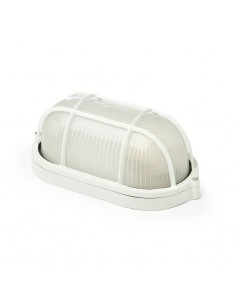TORTUGA ALUMINIO OVAL REJA CHICA CON LAMPARA BL 13W LUZ DIA