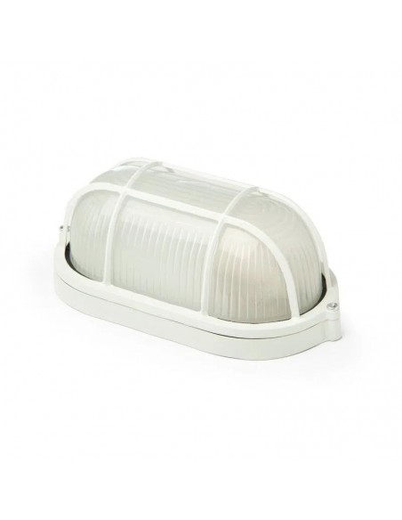 TORTUGA ALUMINIO OVAL REJA CHICA CON LAMPARA BL 13W LUZ DIA