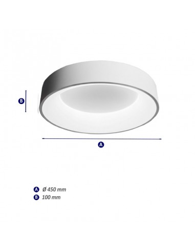 PLAFON LED BAGEL 40W DIMMER 3000K 45CM BLANCO