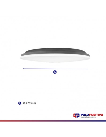 PLAFON LED MOON 45W DIMMERIZABLE CALIDO 3000K 47CM BLANCO
