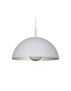 COLGANTE MEDIA ESFERA 40CM E27 CHAPA BLANCO PLATA