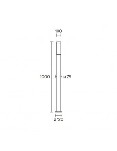 FAROLA ALUMINIO 2550 E27 GRAFITO 100CM 2
