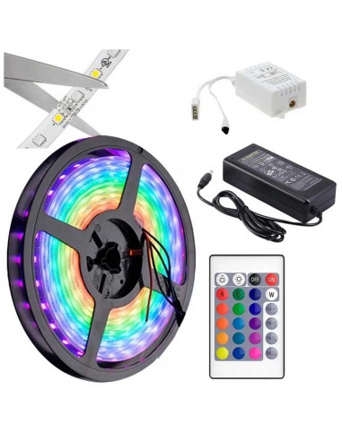 KIT RGB ROLLO TIRA LEDS 50*50+CONTROL RF+FUENTE