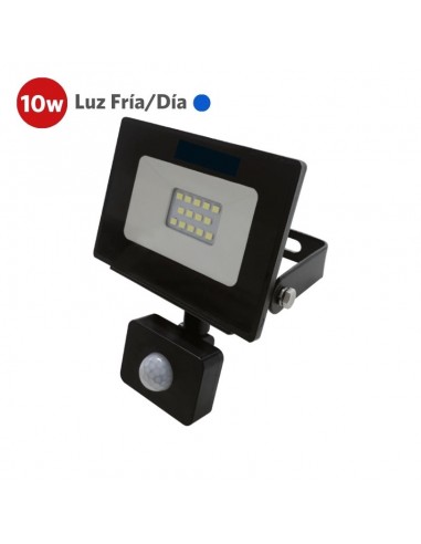 PROYECTOR LED C/ SENSOR 10W LUZ FRÍA EXTERIOR 220V