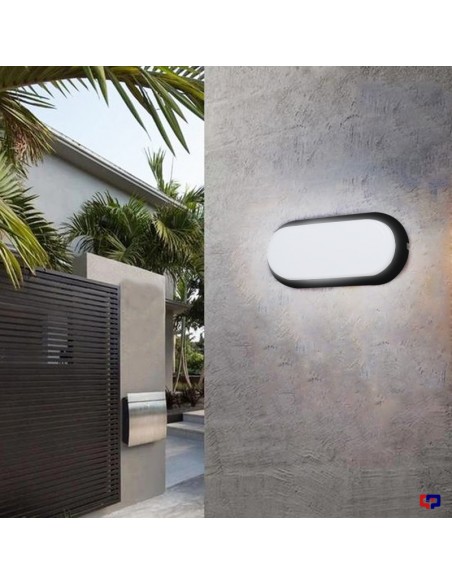 TORTUGA LED INTEGRADO OVALADA LUZ FRIA 20W  NEGRA