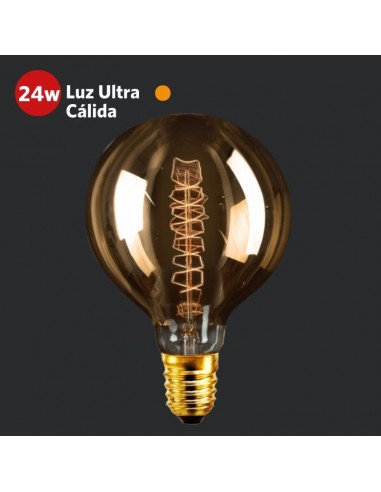 LAMPARA ANTIQUE FILAMENTO G125 24W LUZ CALIDA